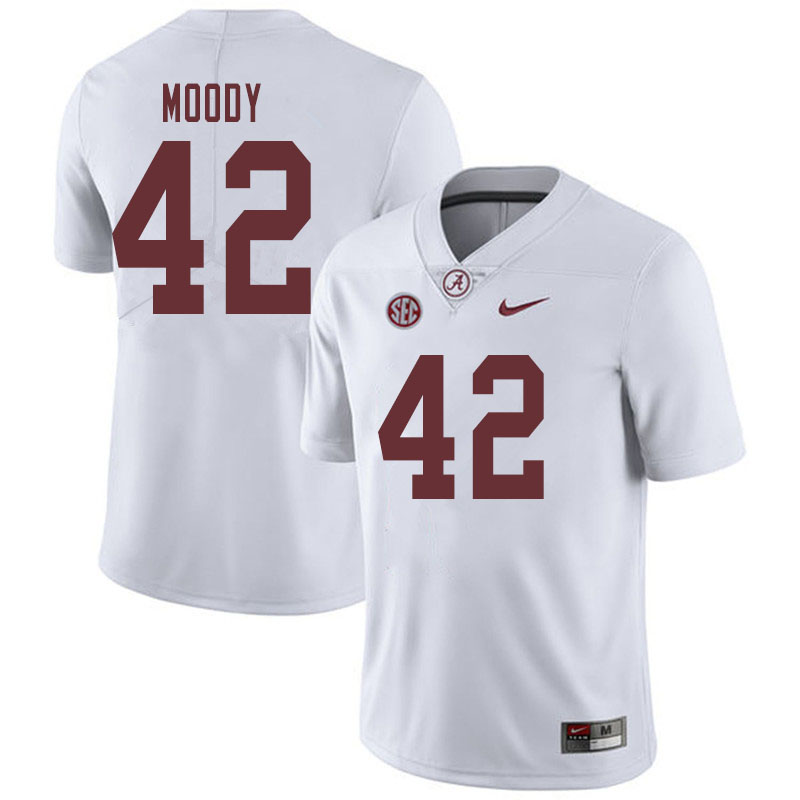Men #42 Jaylen Moody Alabama Crimson Tide College Football Jerseys Sale-White - Click Image to Close